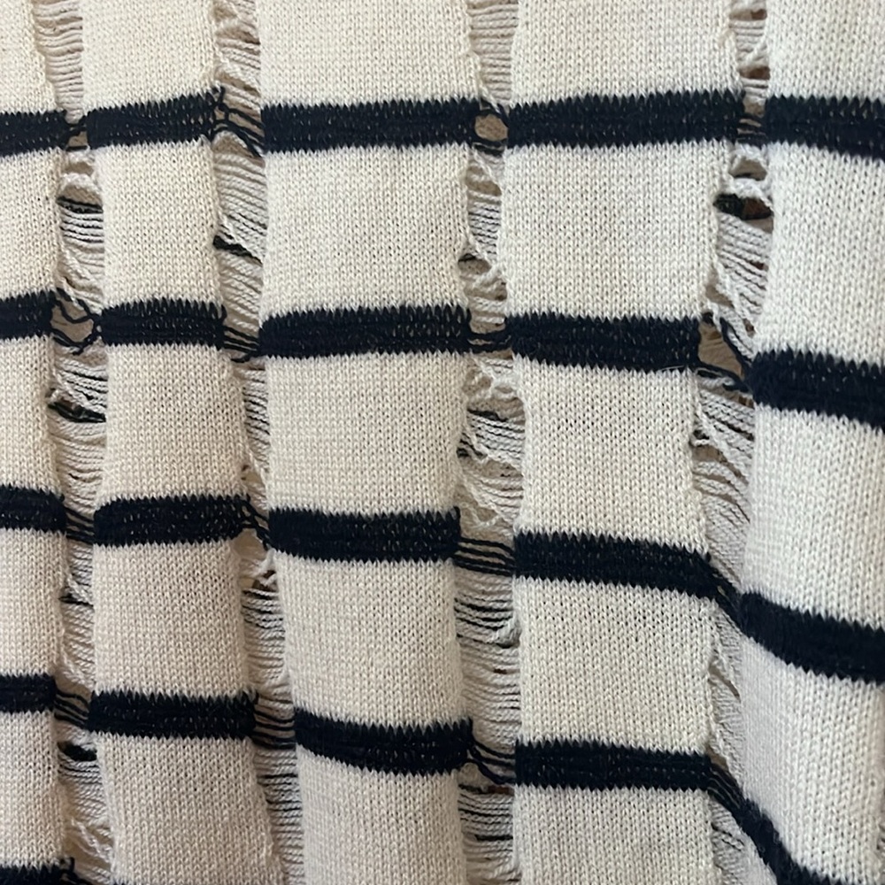 T Alexander Wang Destroyed Stripe Top 100% Merino… - image 5